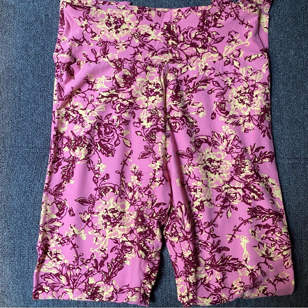 New LulaRoe OS Pink Floral Leggings